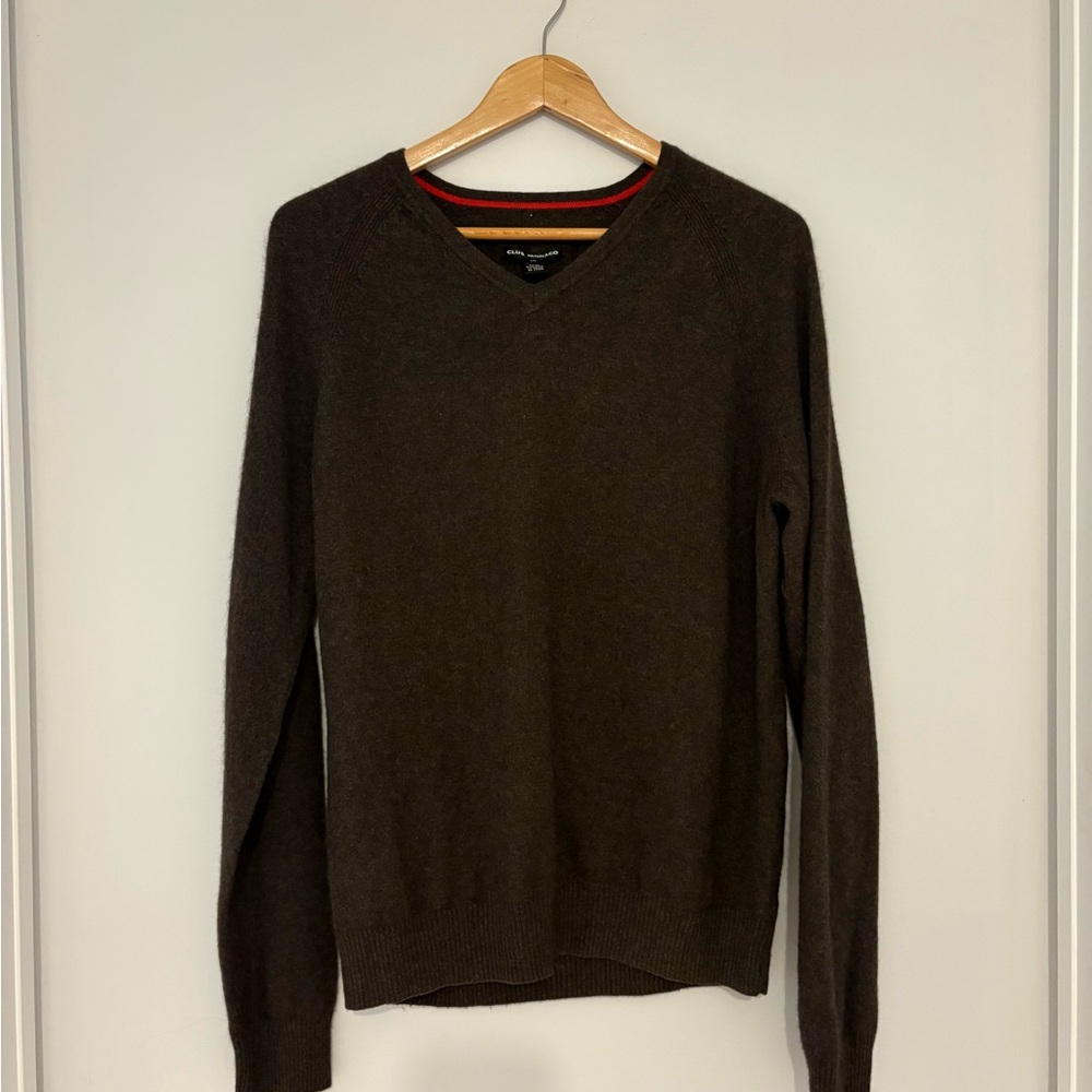 Club Monaco Dark Brown V-Neck Sweater